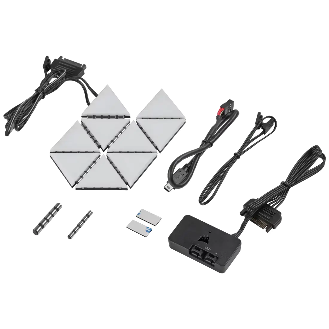 Corsair iCUE LC100 Case Accent Lighting Panels - Mini Triangle - 9x Tile Starter Kit (CL-9011114-WW)12